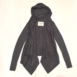 Abercrombie & Fitch Grey Hoodie Hooded Open Front Cardigan Jacket Medium / Large